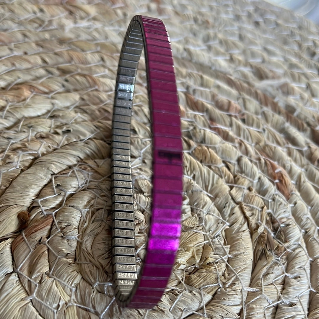 Armband ,Pink , 6 mm, Banded