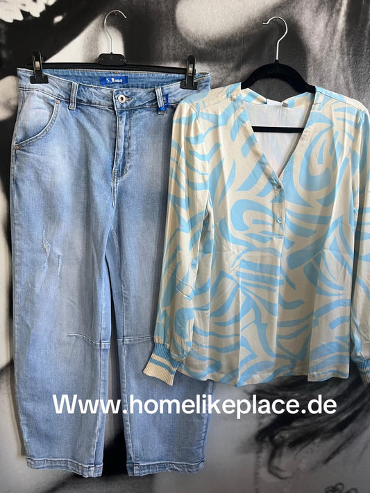 Bluse, Aqua Sand, Emily van den Bergh