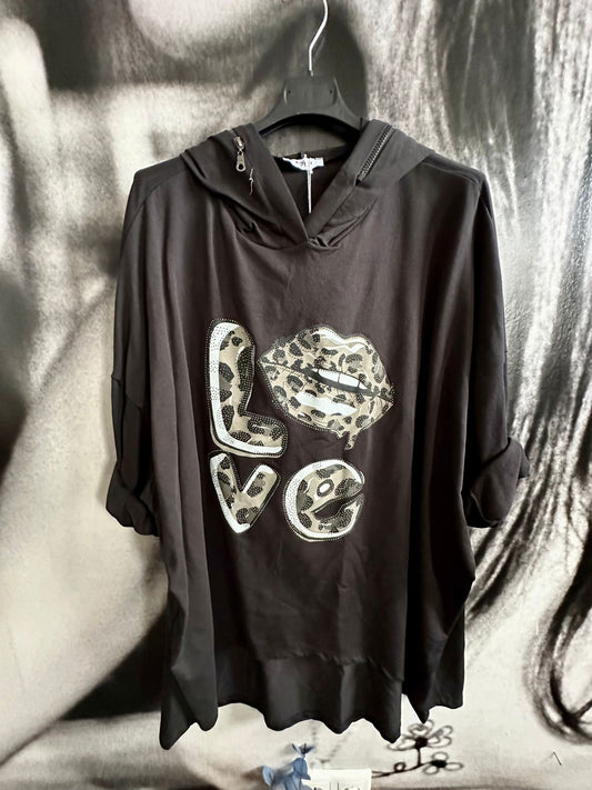 Hoodie, Kapuzenshirt , Love Leo BIG