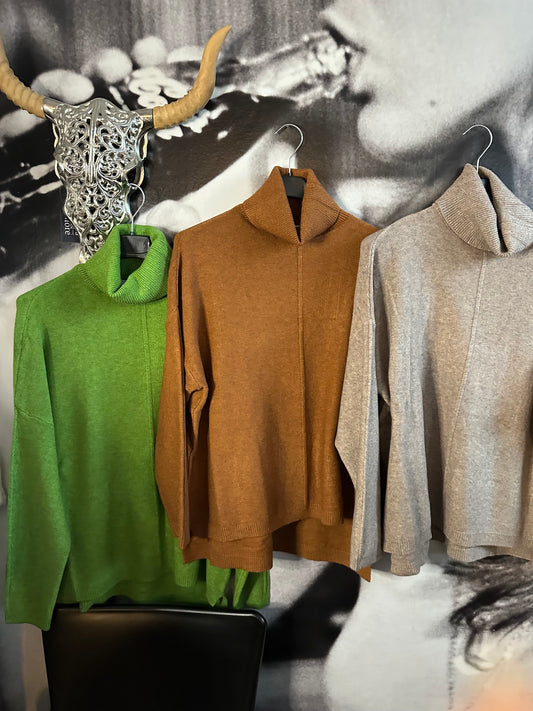 Strickpulli , Rollkragen, Viskosemix