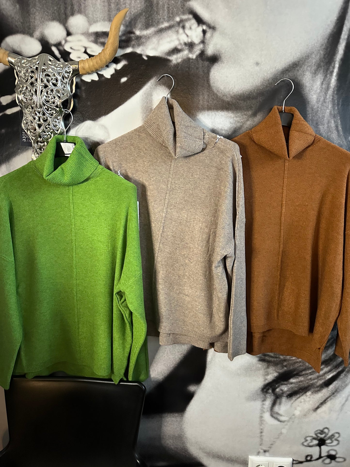 Strickpulli , Rollkragen, Viskosemix