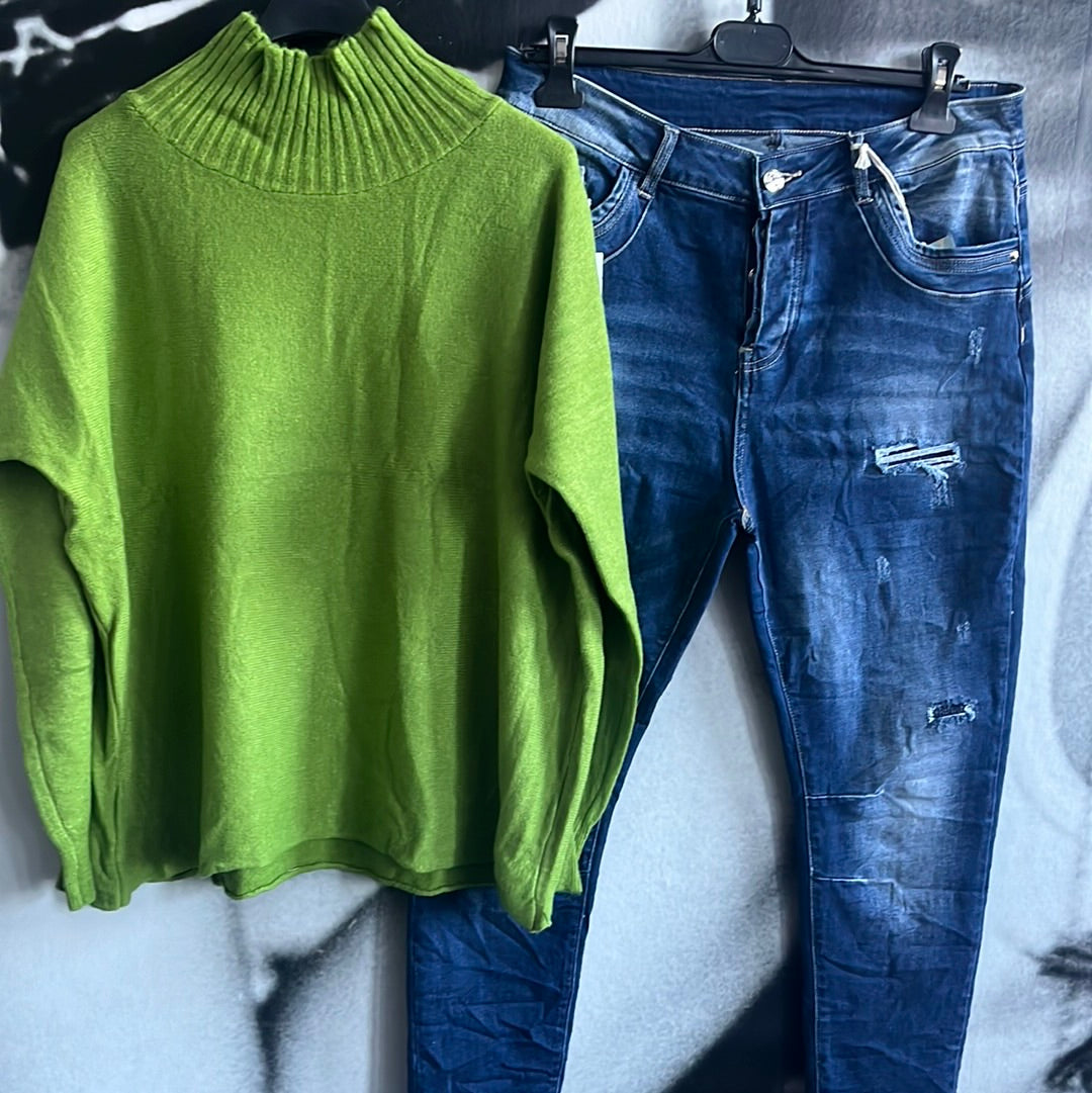 Strickpulli mit Stehbündchen