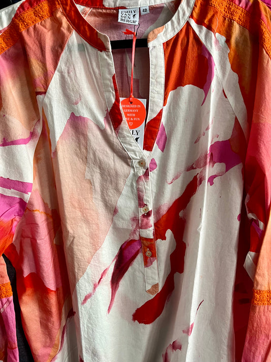 Bluse ,Orange Aquarell, Emily van den Bergh