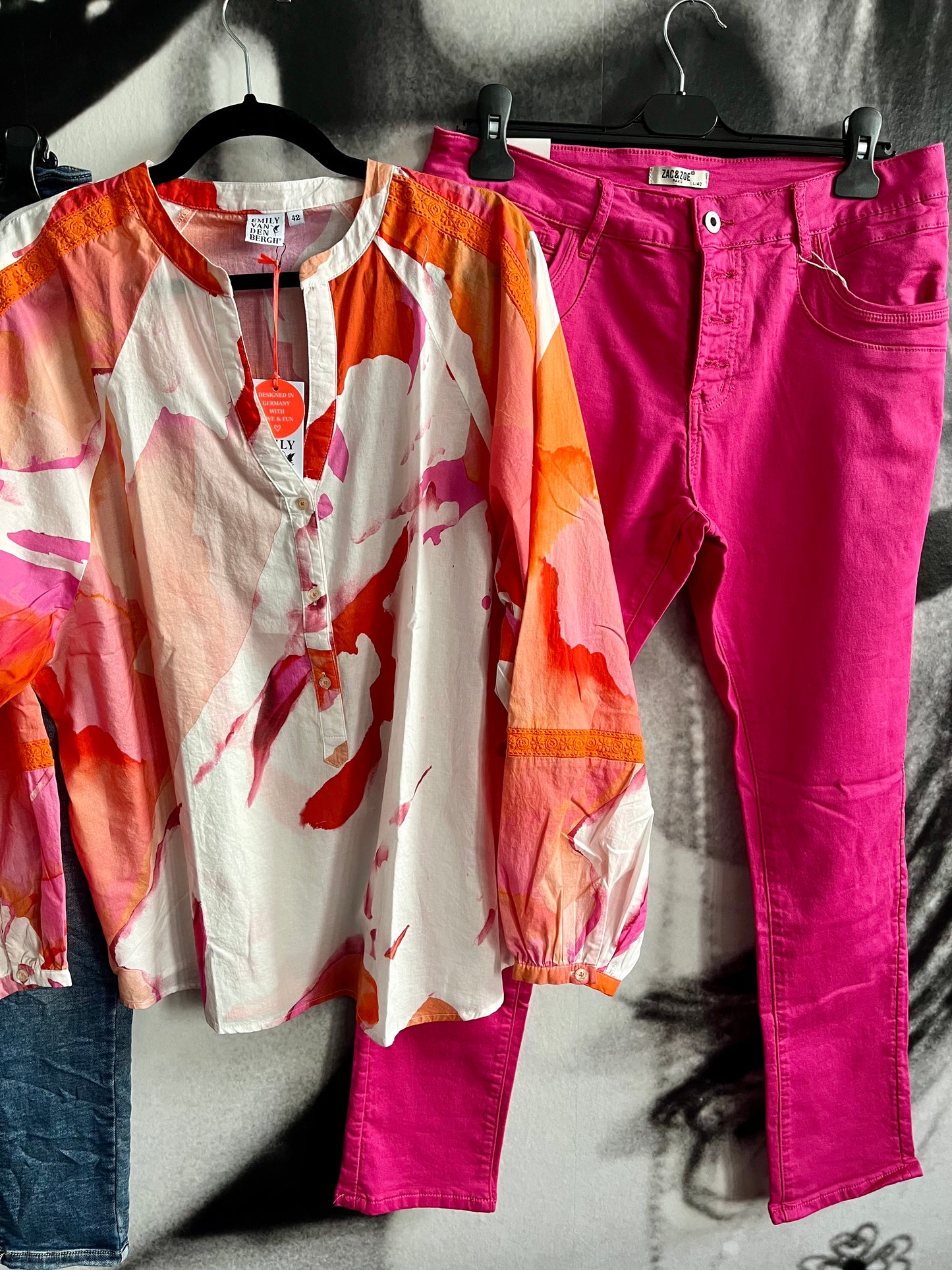 Bluse ,Orange Aquarell, Emily van den Bergh