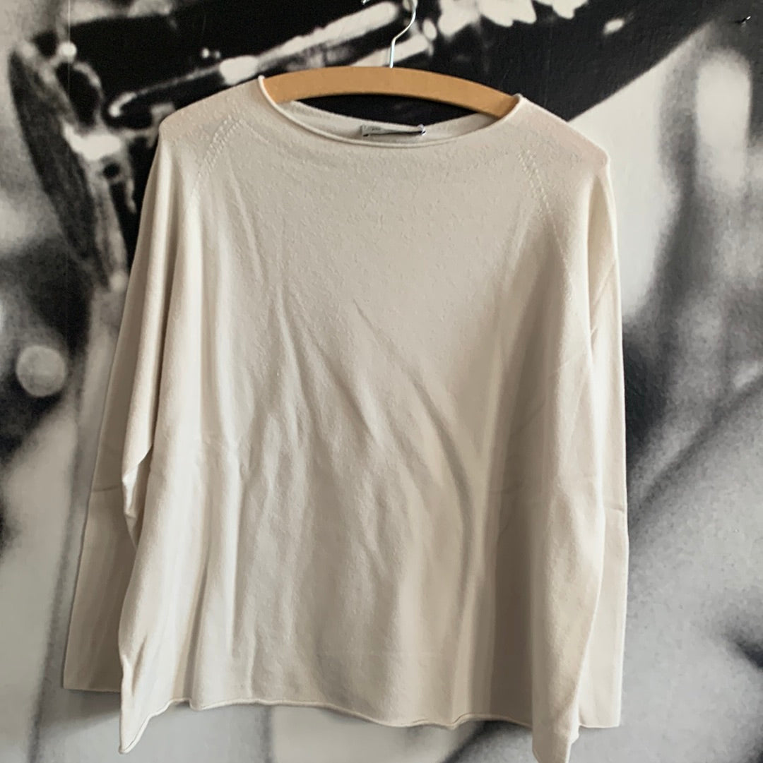 Shirt , Feinstrick, uni, mit Rundhals Ausschnitt