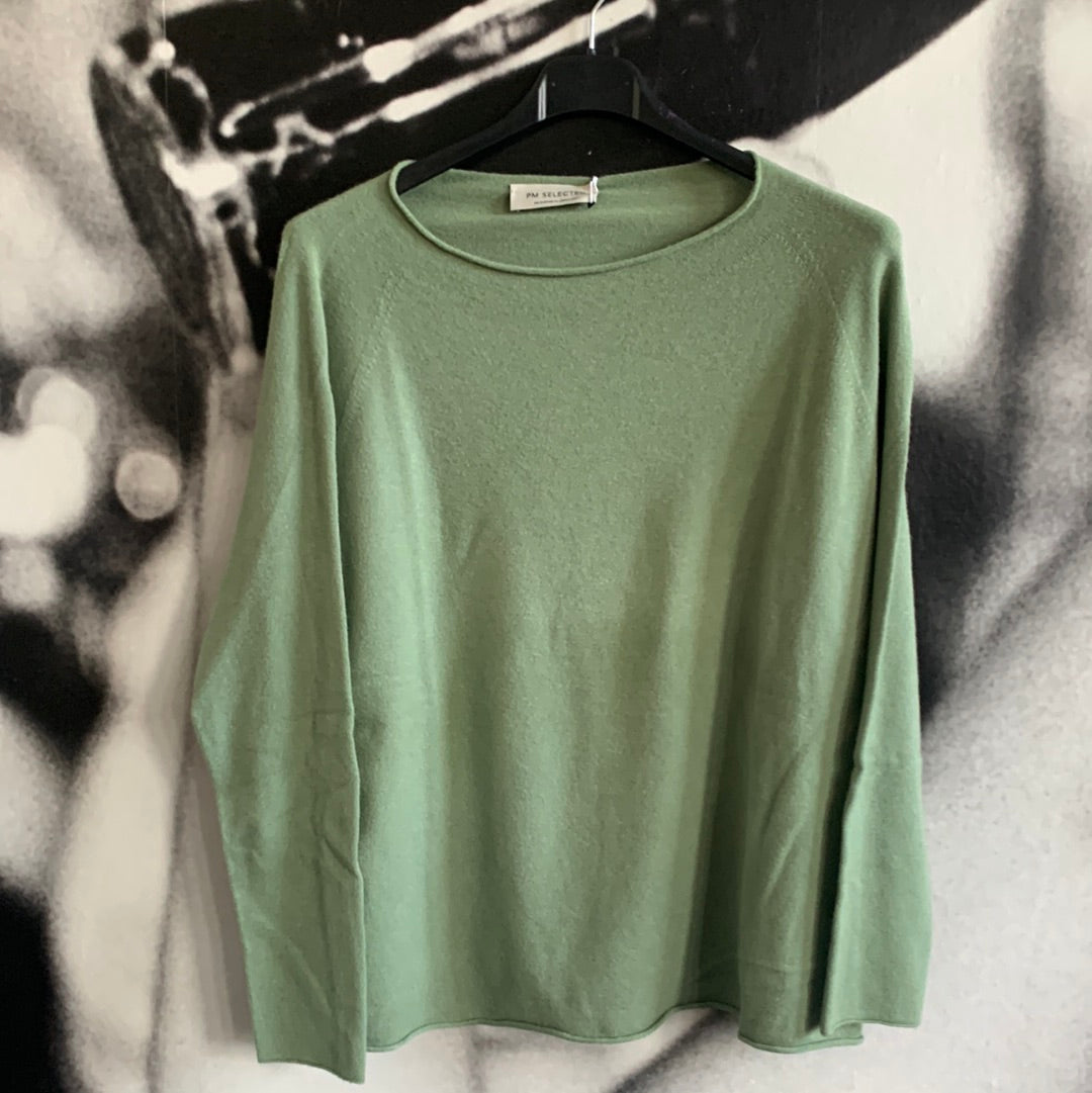 Shirt , Feinstrick, uni, mit Rundhals Ausschnitt