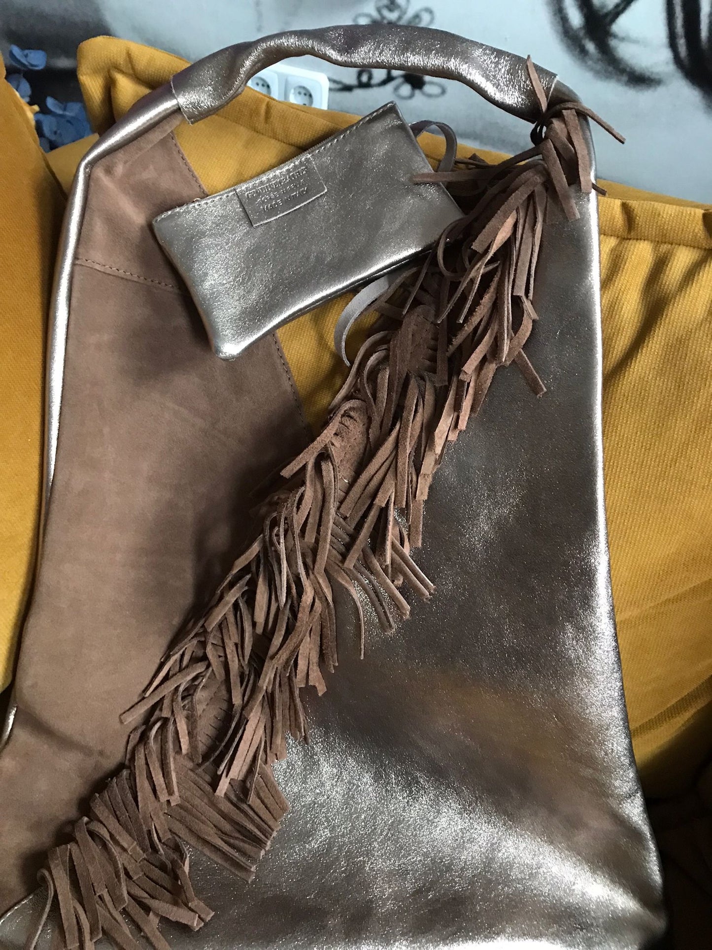 Tasche/ Fransen, Materialmix