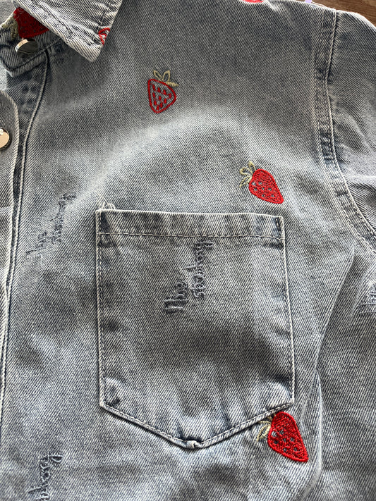 Jeans Hemd, Erdbeere