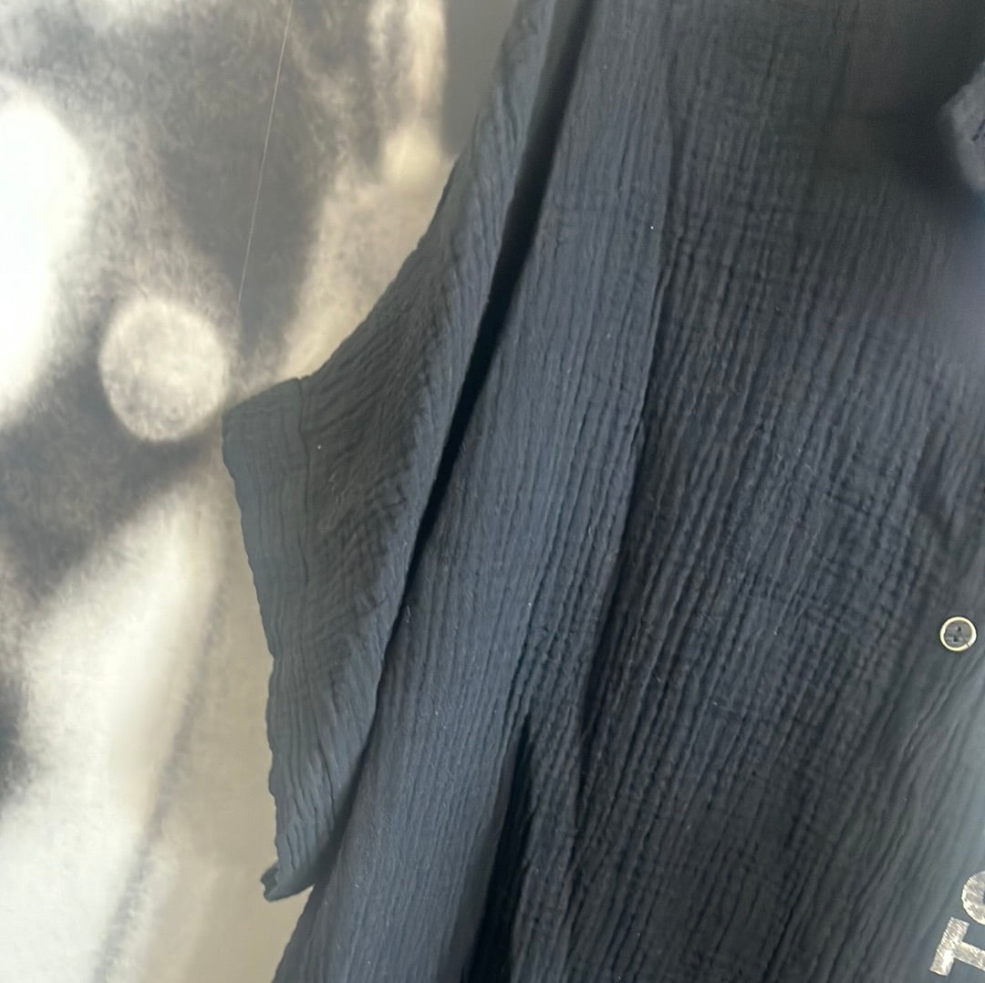 Bluse, Shirt mit Silberschrift