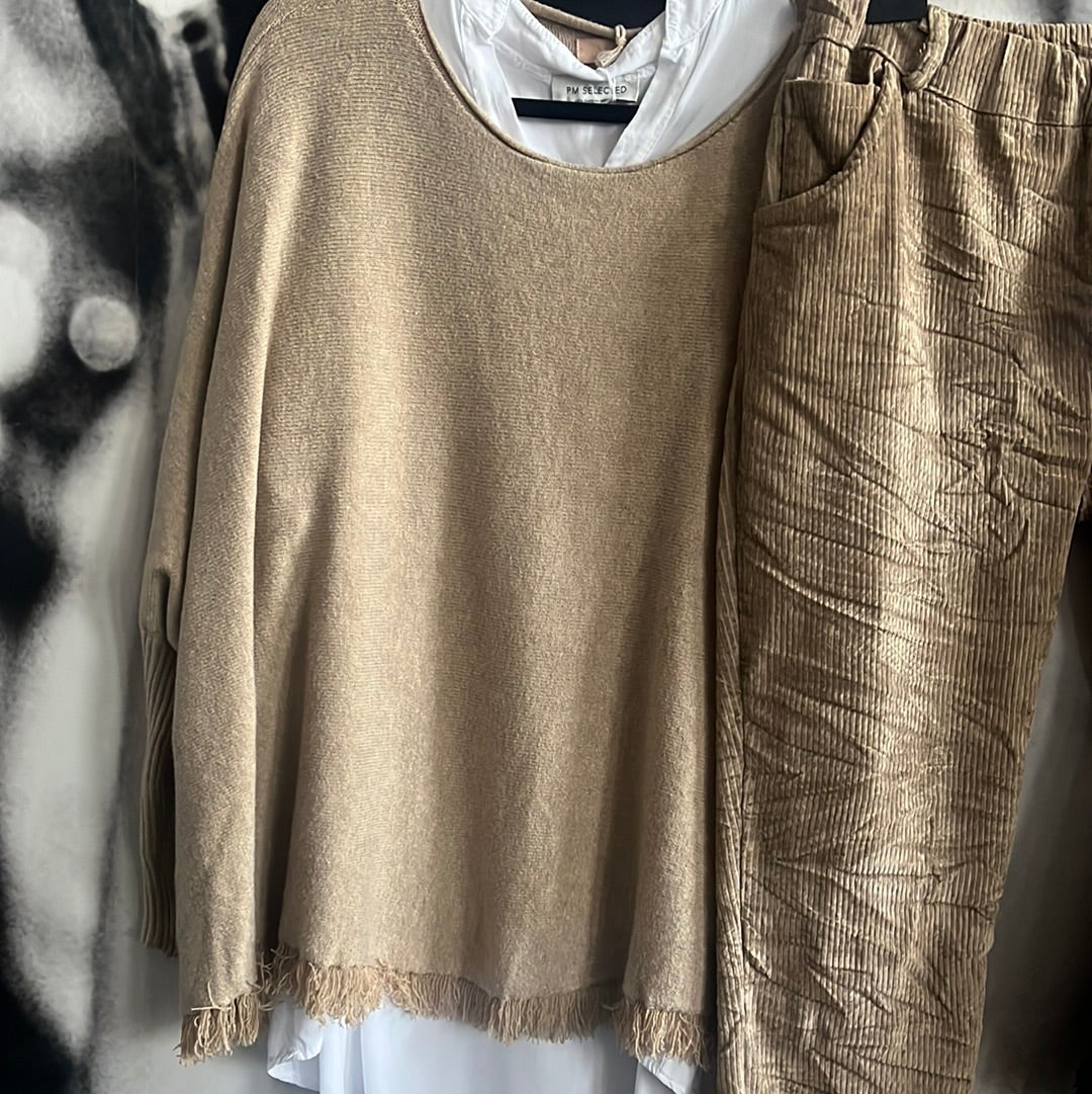 Pullover , mit Fransen