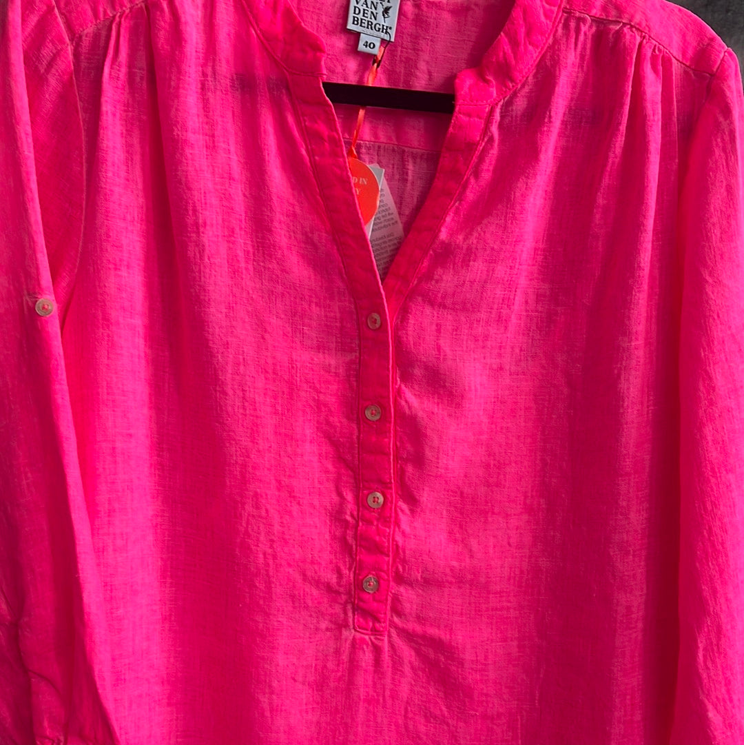 Hemdbluse, Kleid, neonpink, Emily van den Bergh