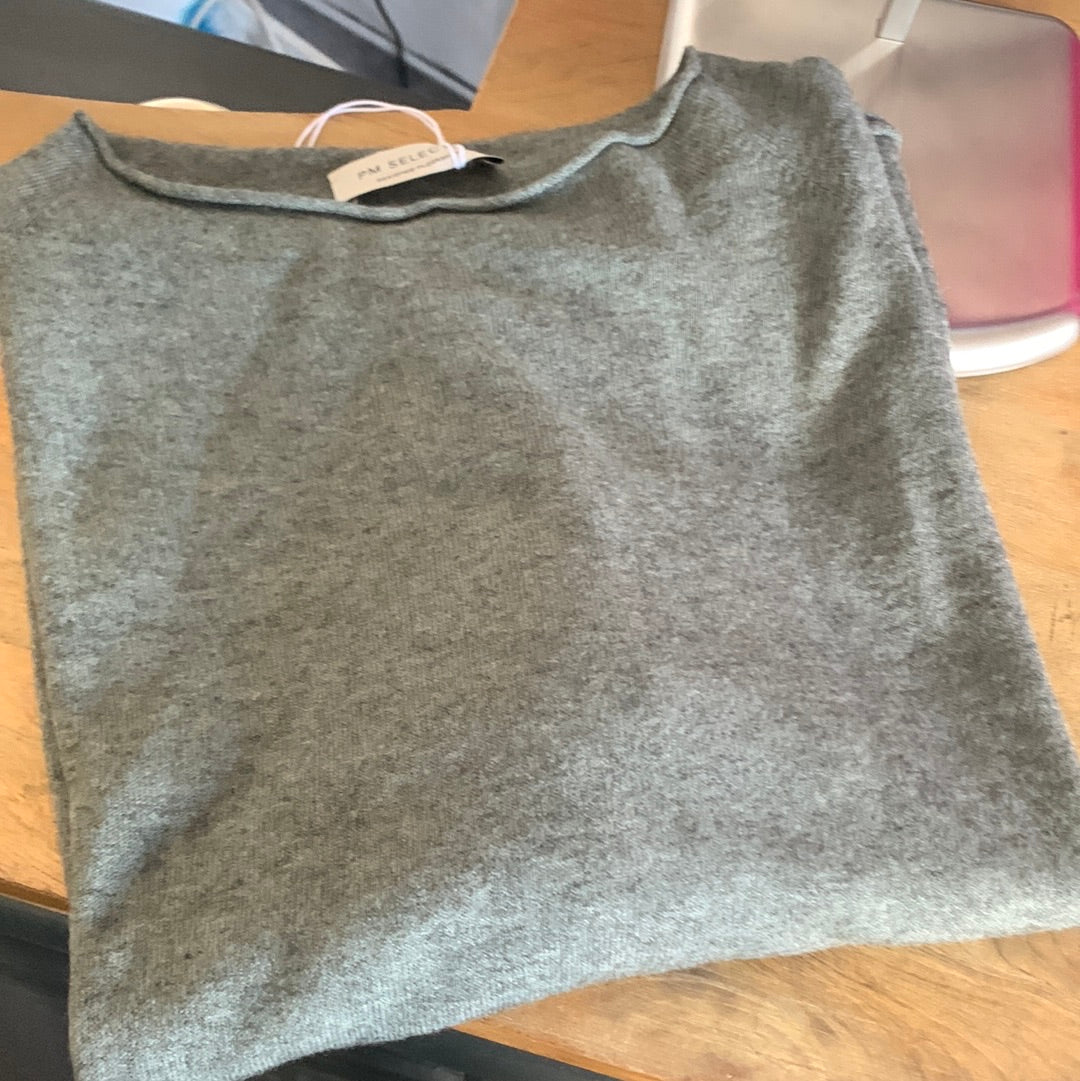 Shirt , Feinstrick, uni, mit Rundhals Ausschnitt