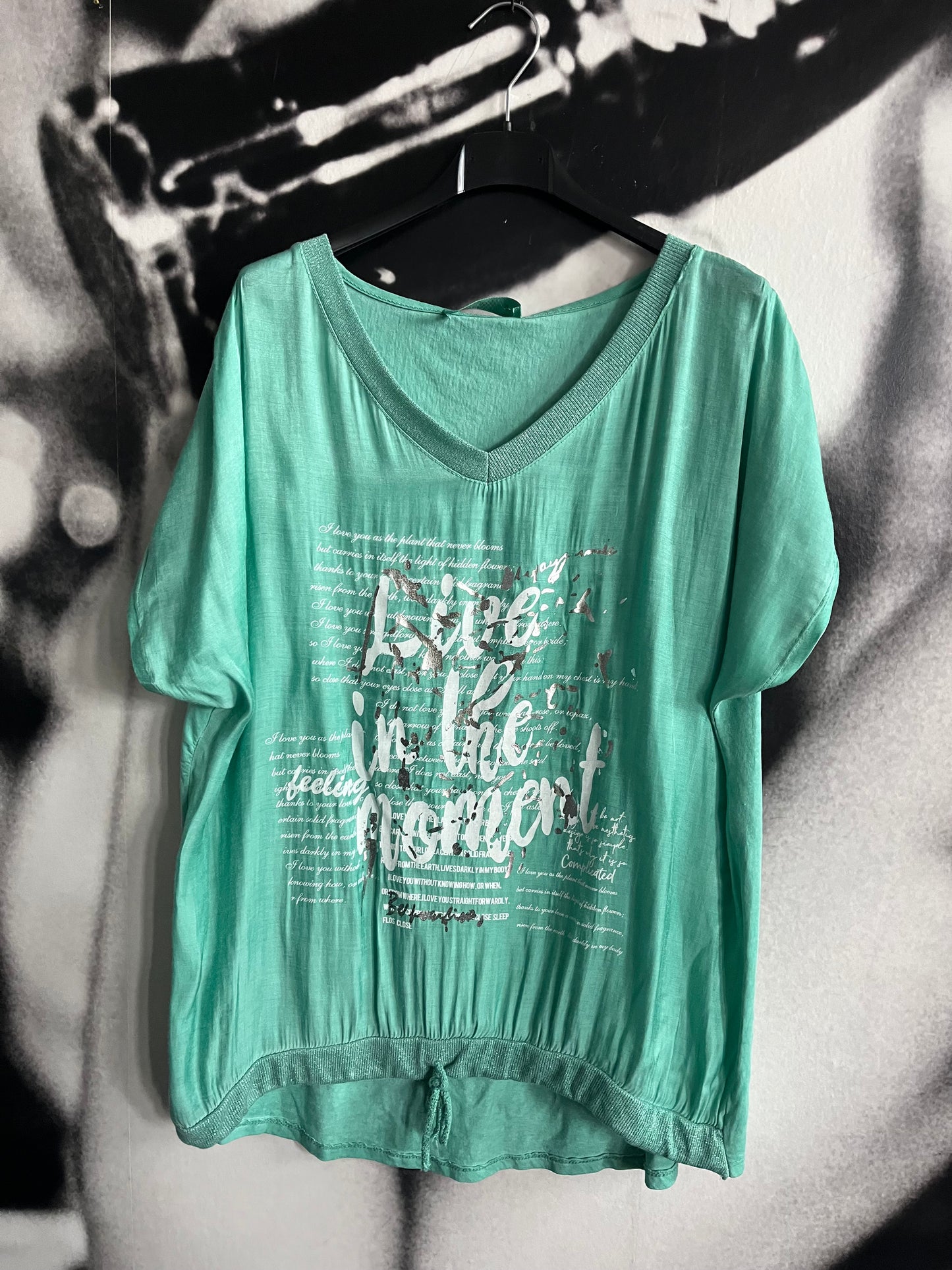 Bluse, Shirt, mit Schrift