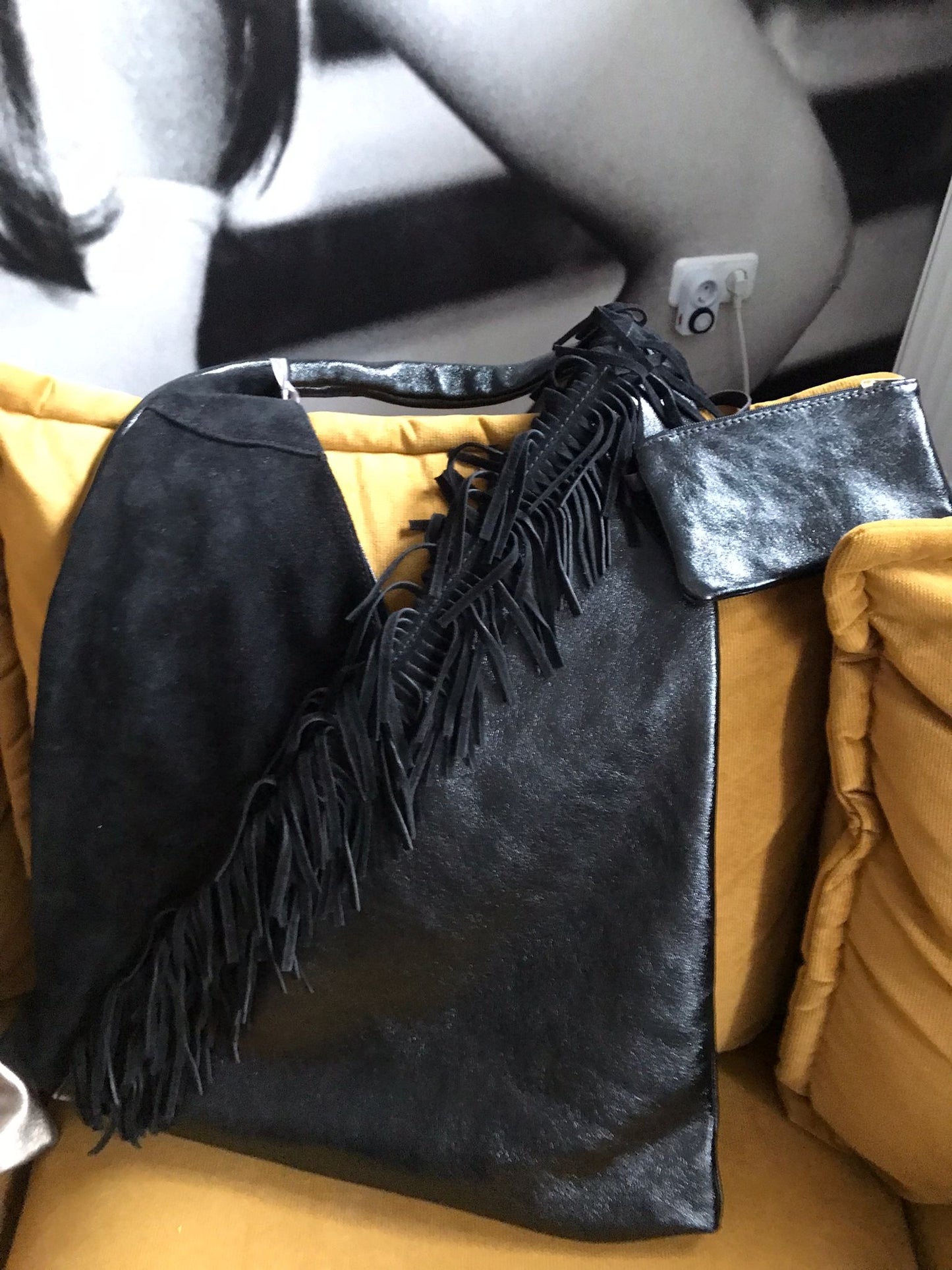 Tasche/ Fransen, Materialmix