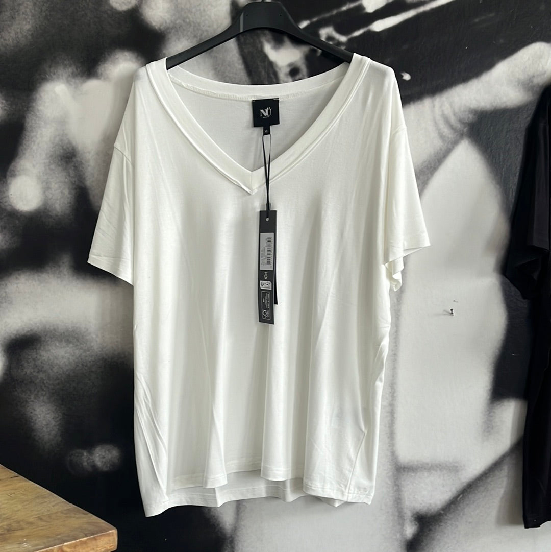T - Shirt, Uni , V Ausschnitt