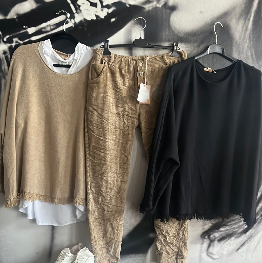 Pullover , mit Fransen