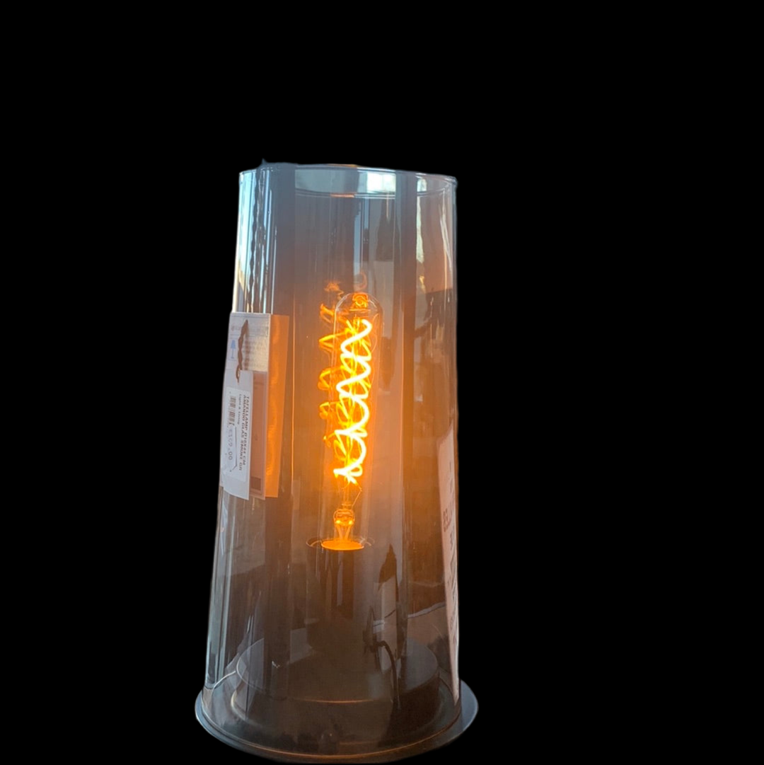 Lampe , Windlicht mit Glühbirne