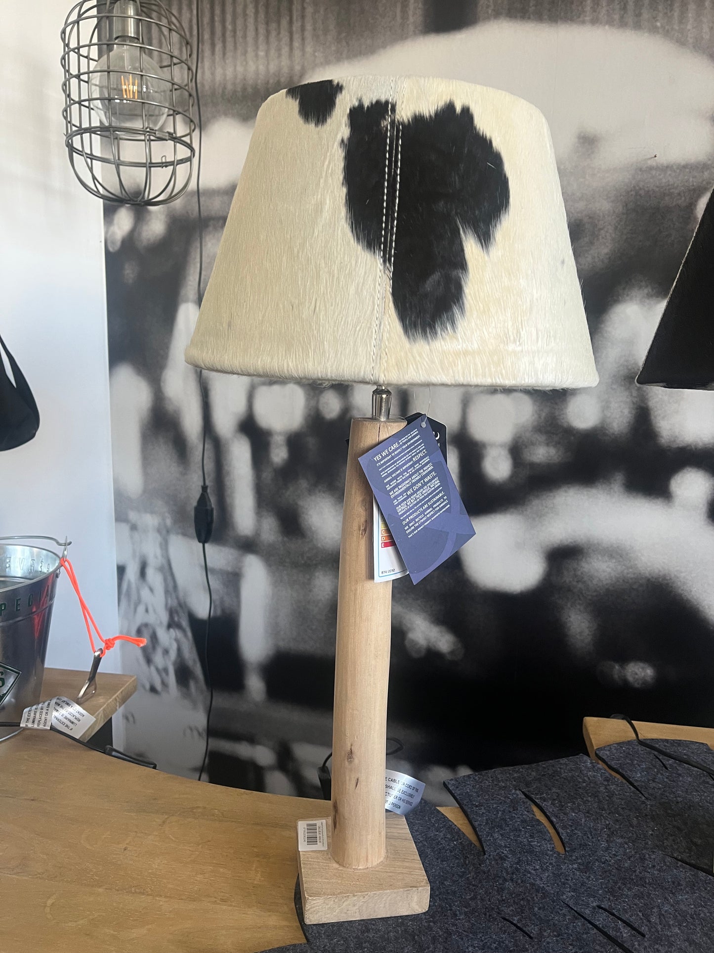 Lampenschirm Kuhfell gemustert, 30 cm ( ohne Ständer )