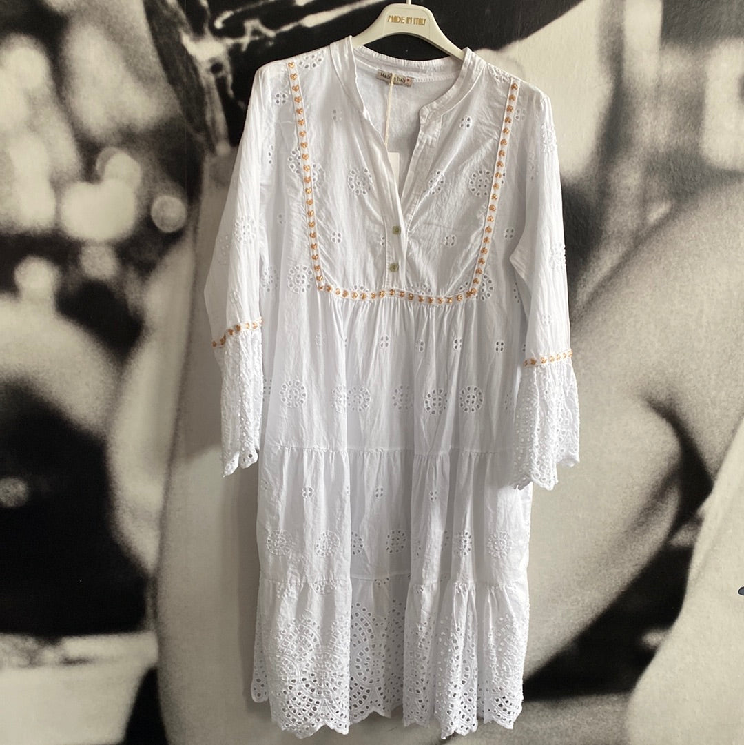 Kleid , Kleidchen, Tunika mit Lochmuster