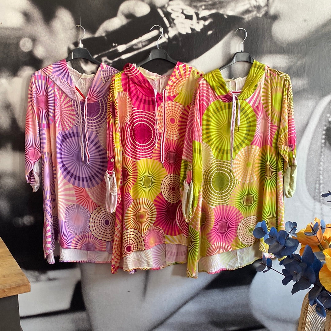 Shirt, Bluse mit Kapuze , Leinen