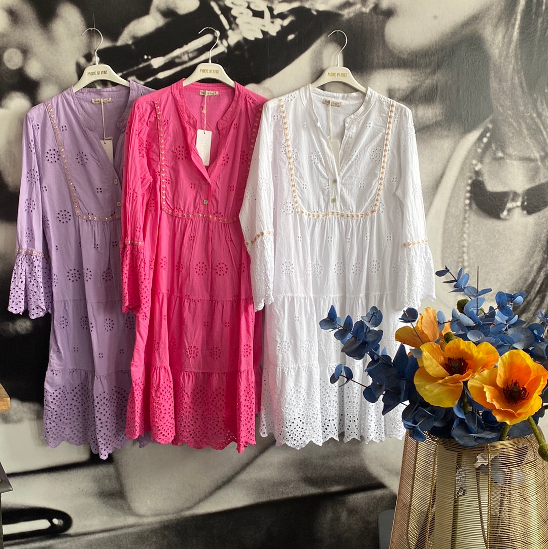 Kleid , Kleidchen, Tunika mit Lochmuster