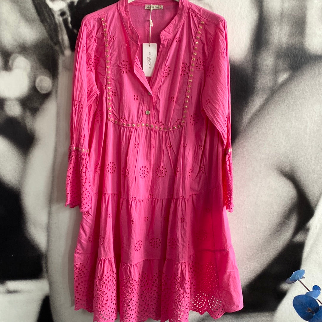 Kleid , Kleidchen, Tunika mit Lochmuster