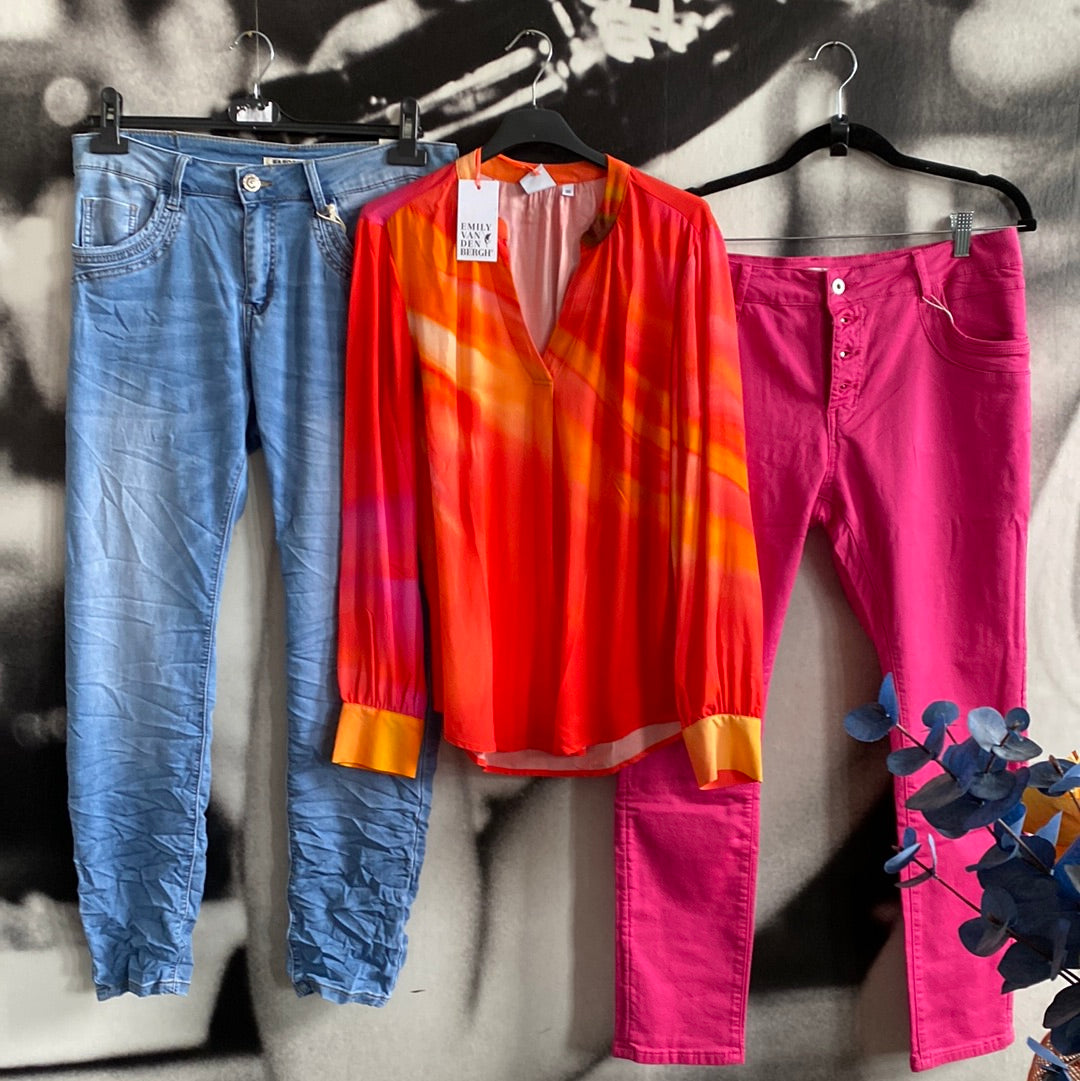 Bluse , Orange Verlauf, Emily van den Bergh