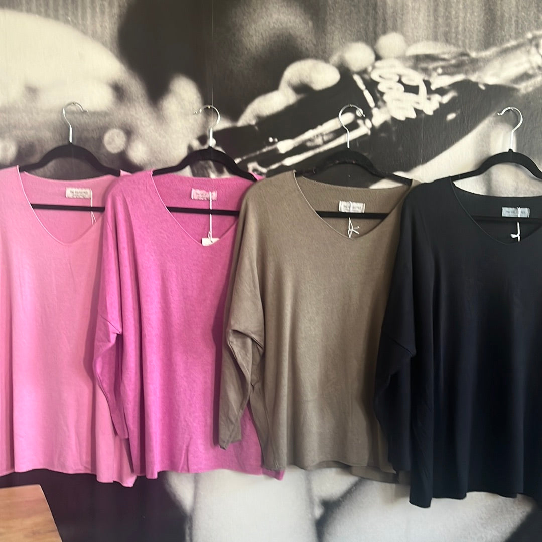 Shirt , Feinstrick,mit V Ausschnitt