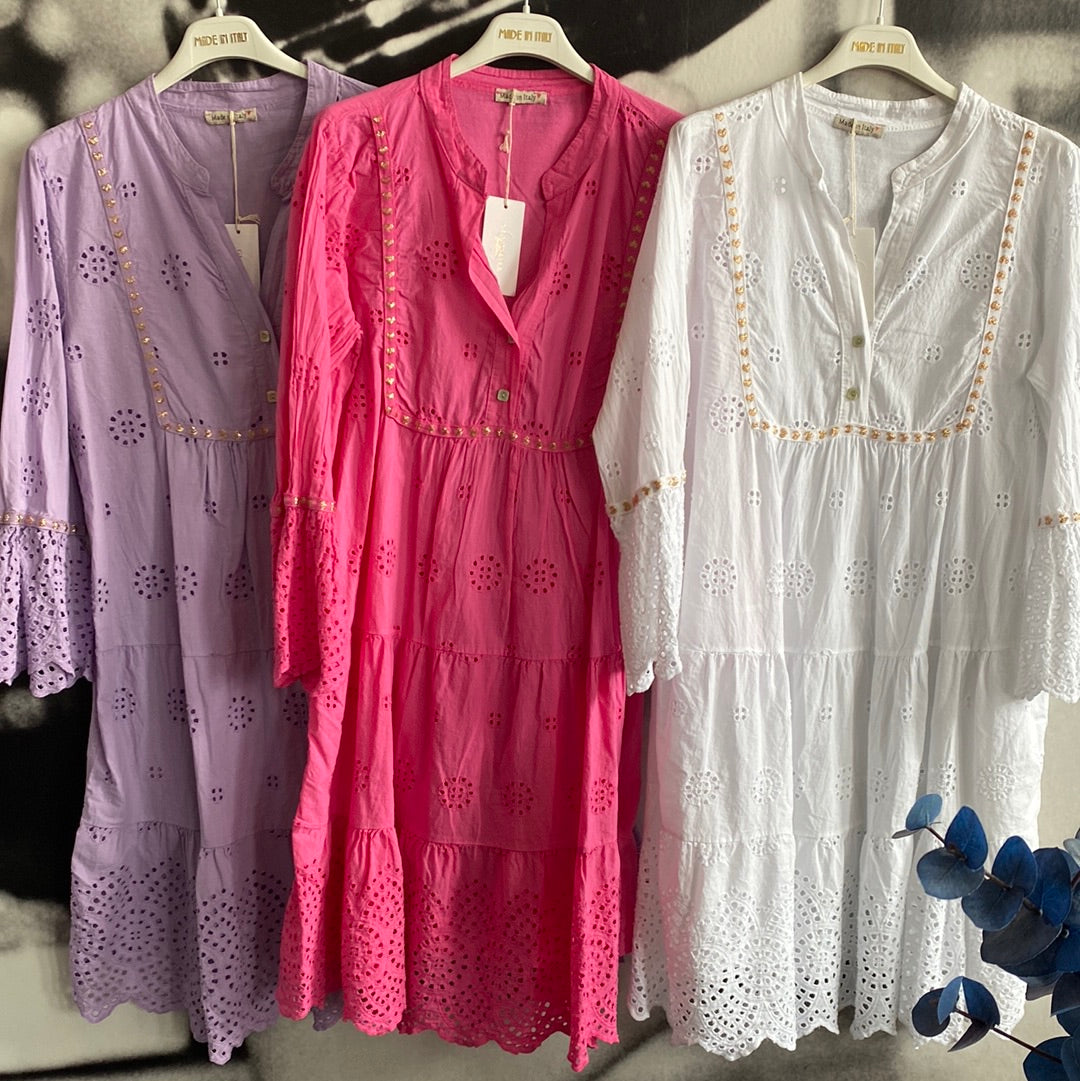 Kleid , Kleidchen, Tunika mit Lochmuster