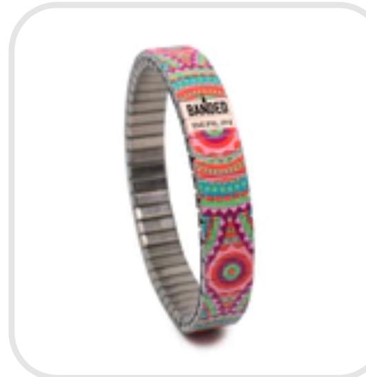 Armband , Indio Pink, 10 mm, Banded