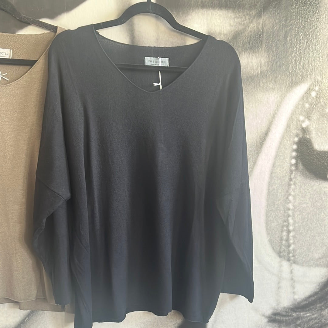 Shirt , Feinstrick,mit V Ausschnitt