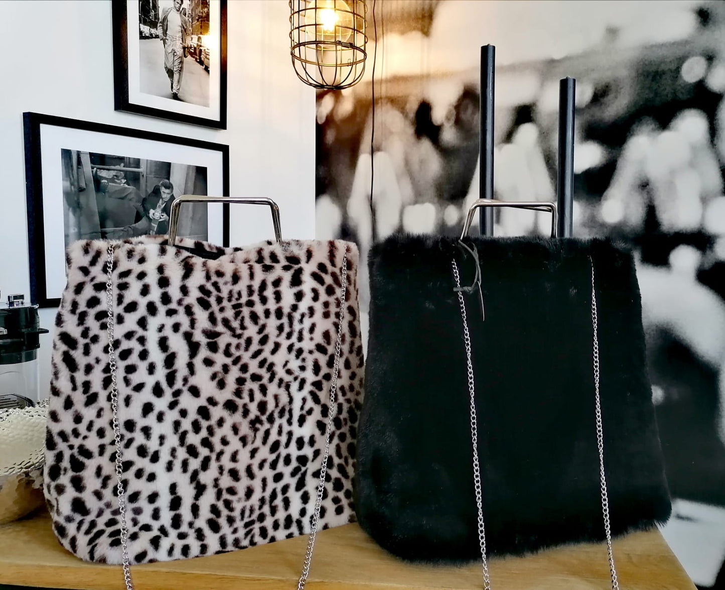 Tasche, Kunstfell Tasche, Schultertasche