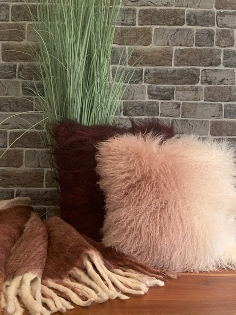 Kissen mit Farbverlauf weiss - hell rosa