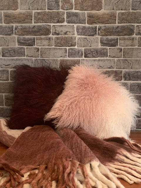 Kissen mit Farbverlauf weiss - hell rosa