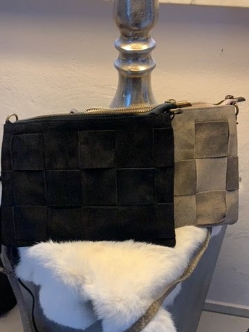 Tasche, Crossbag, leichte Tasche, Karomuster, Wildleder