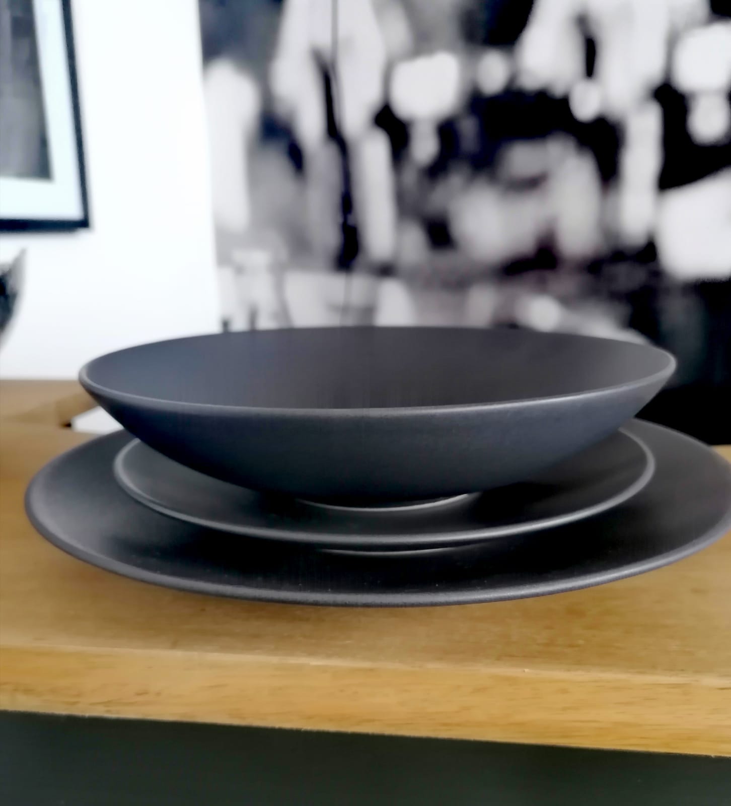 Teller , Set 3 er , schwarz – Homelike Place UG
