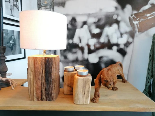 Lampe , Bahnschwellenholz