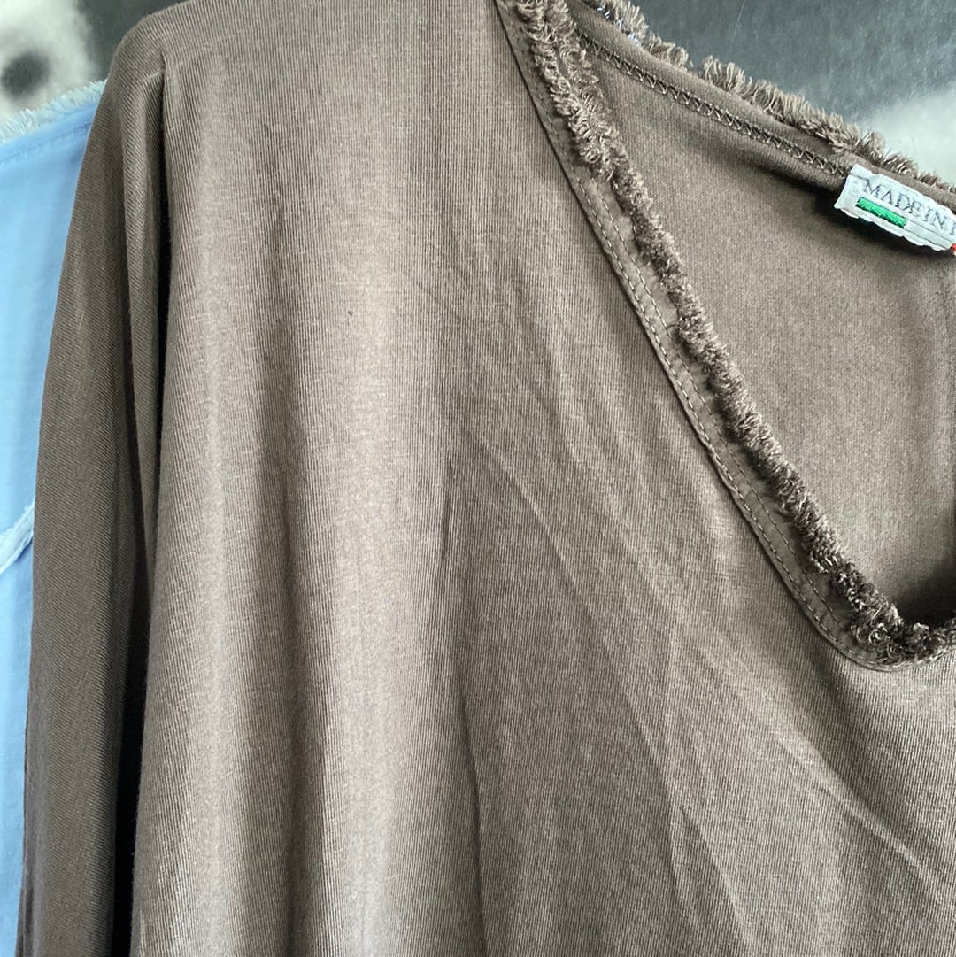 T - Shirt, Langarm ,Fransen