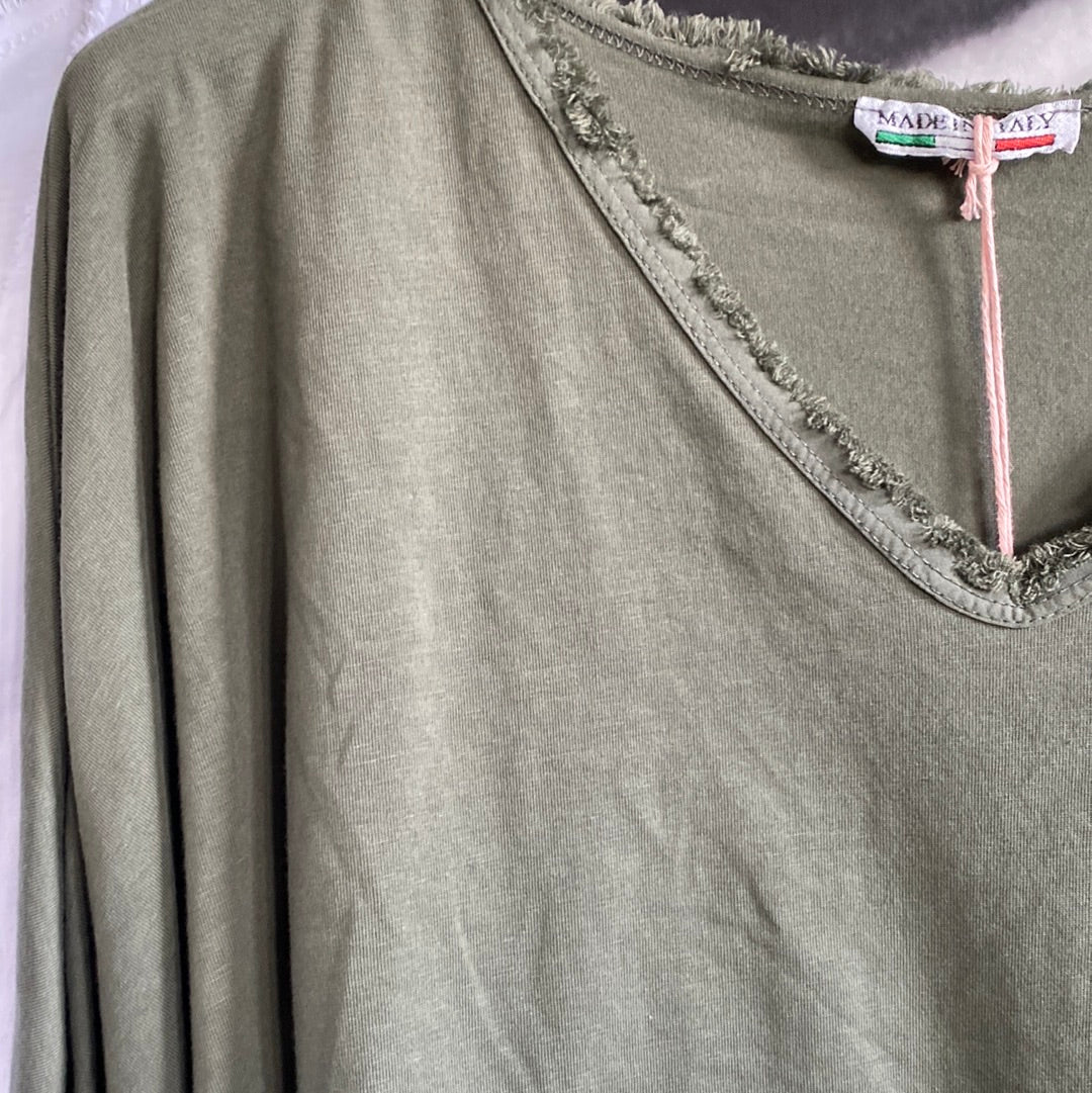 T - Shirt, Langarm ,Fransen