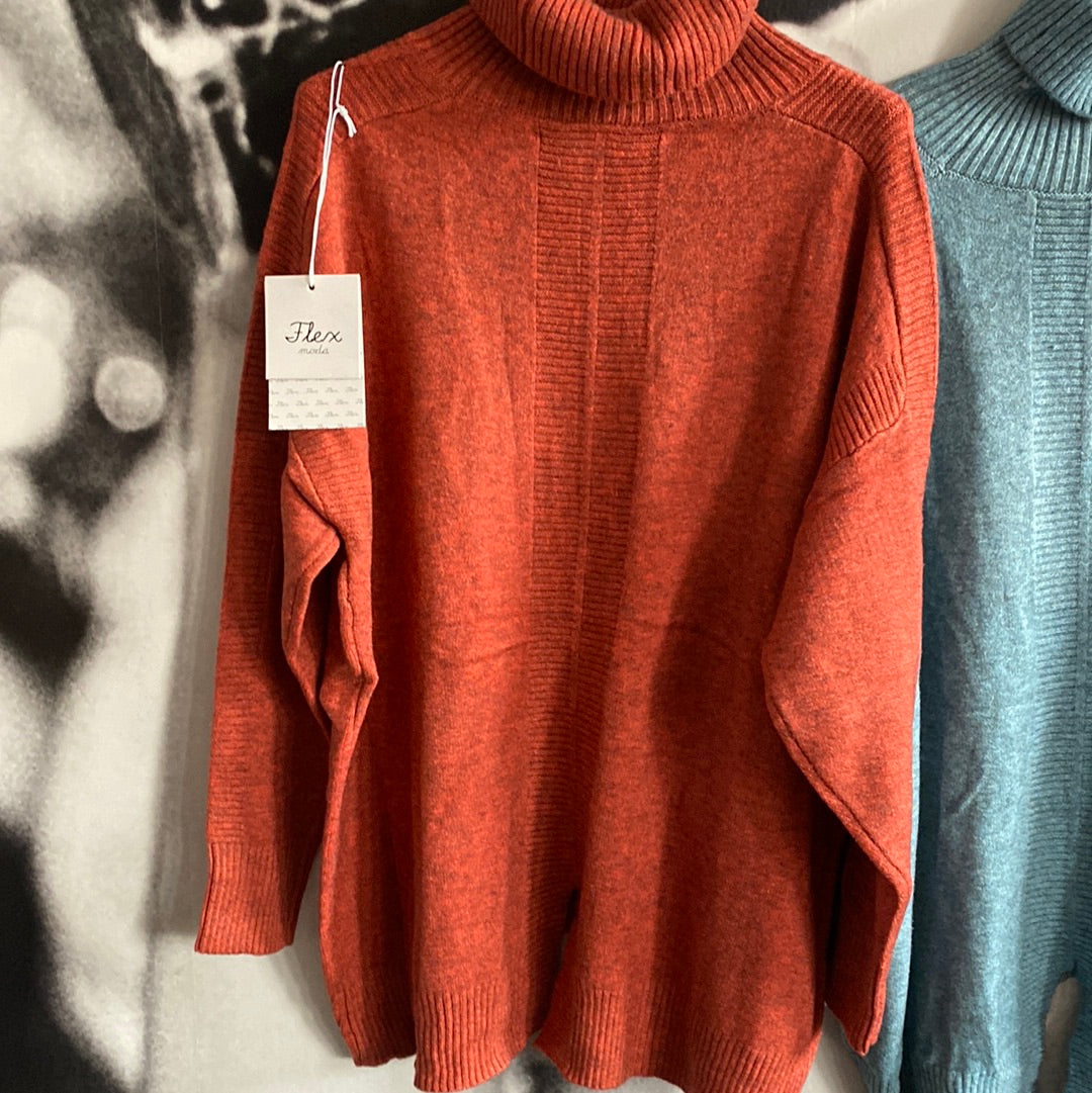 Strickpulli , Rollkragen, Viskosemix