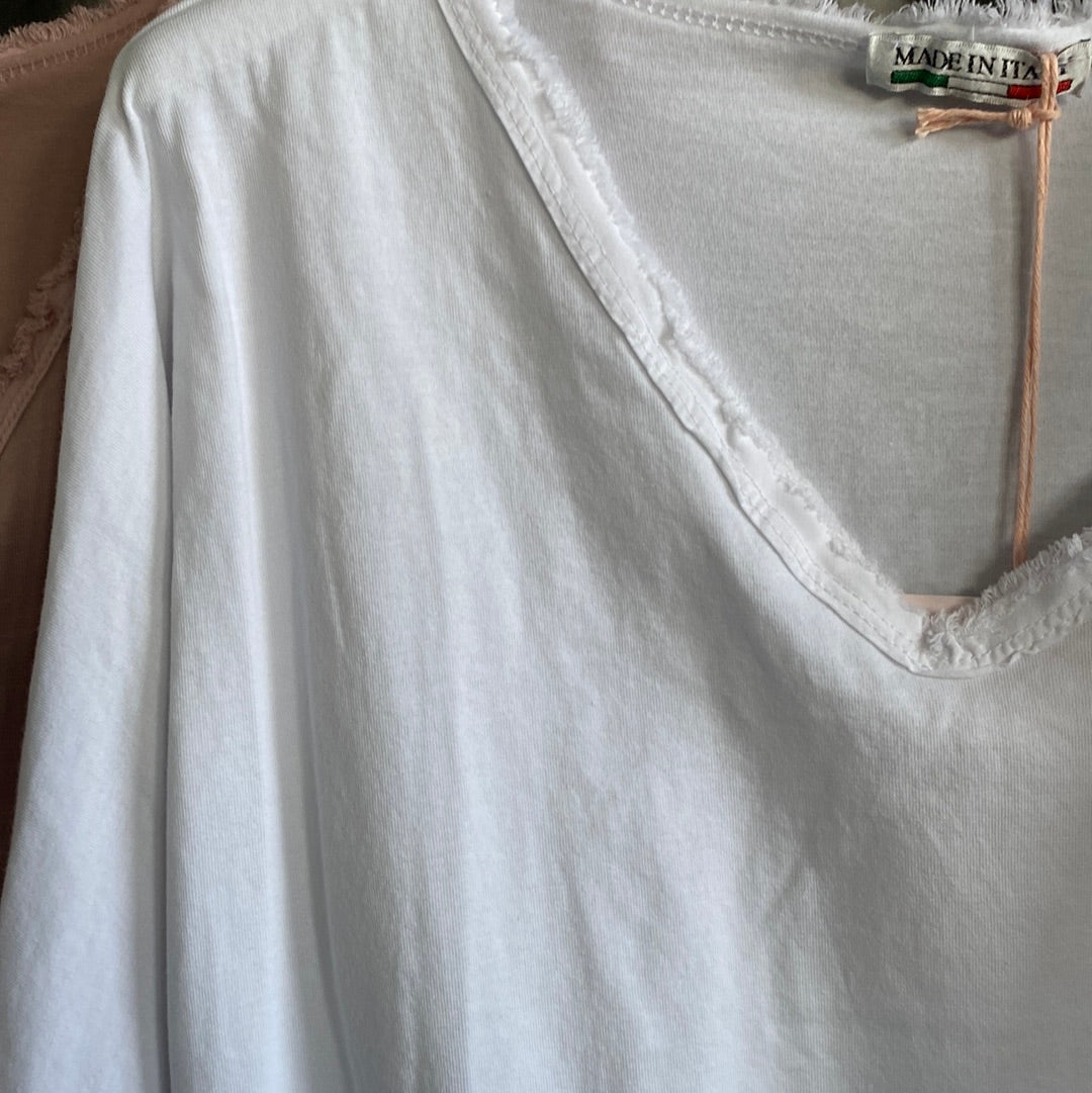T - Shirt, Langarm ,Fransen