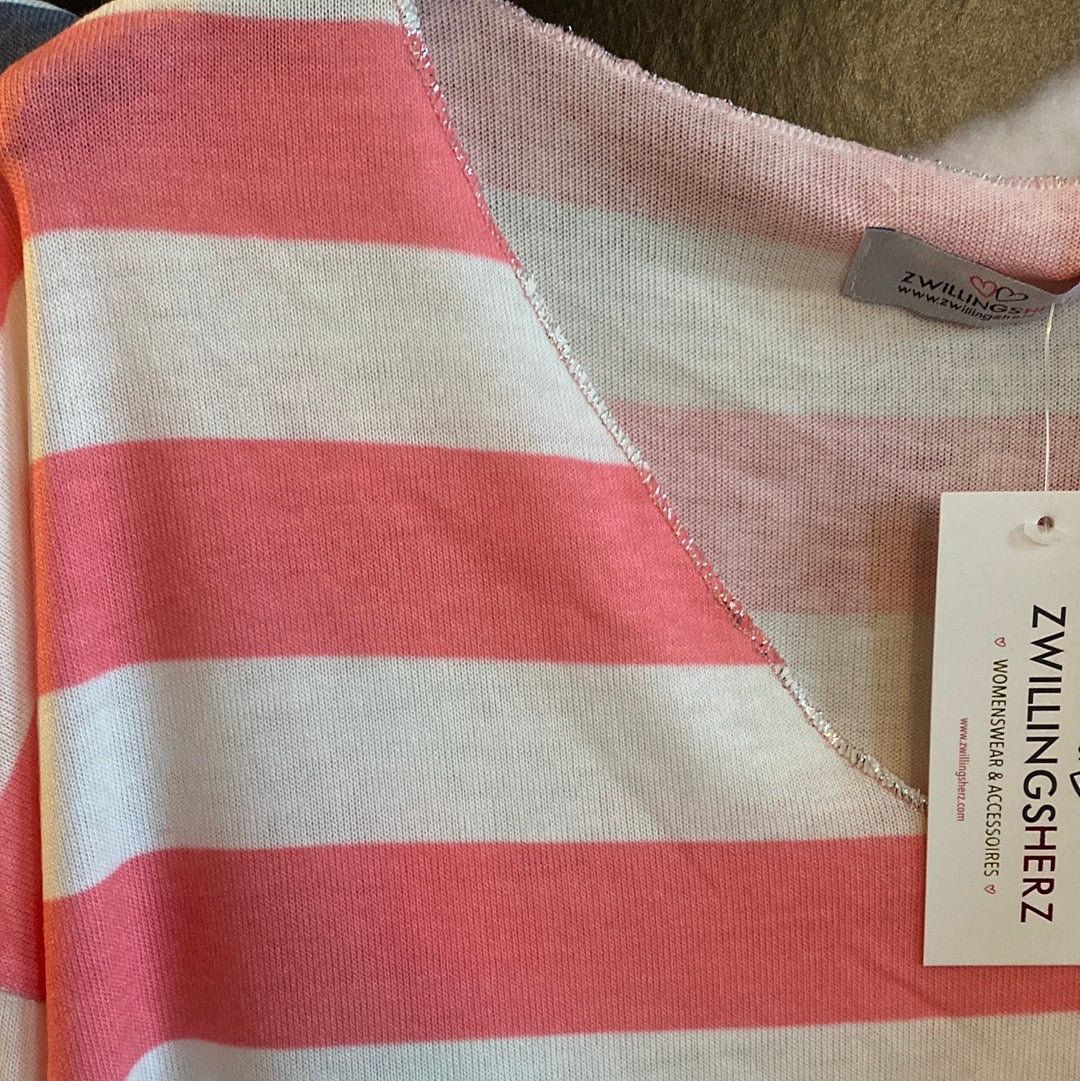Shirt , gestreift mit Silberrand