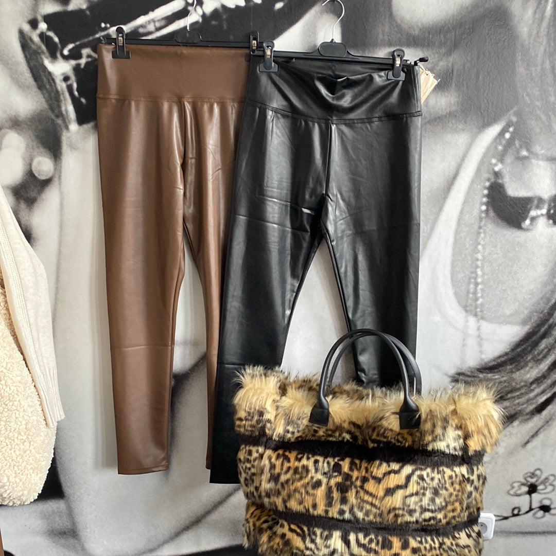 Lederleggings , Leggings , ( Fakeleder )