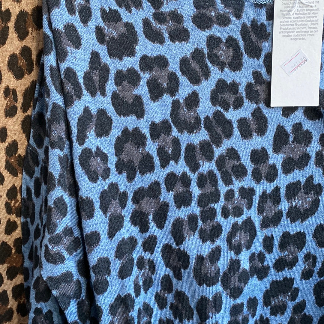 Shirt , Feinstrick , Leoprint ,