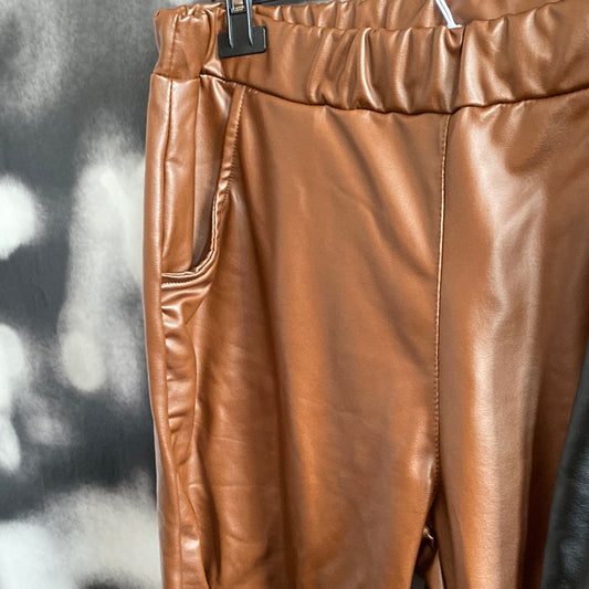 Schlupfhose, Lederoptik,Big Size, Hose
