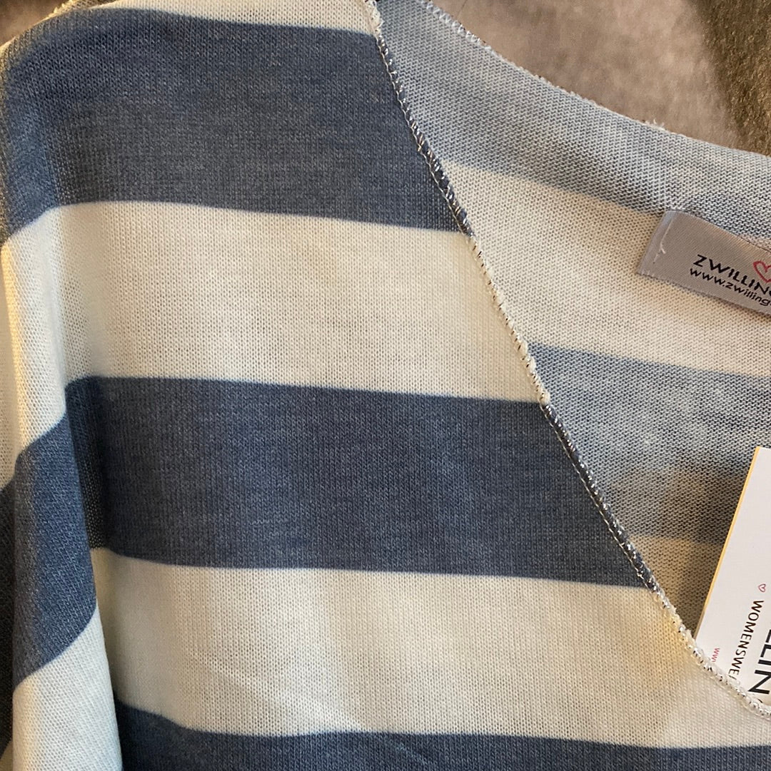 Shirt , gestreift mit Silberrand