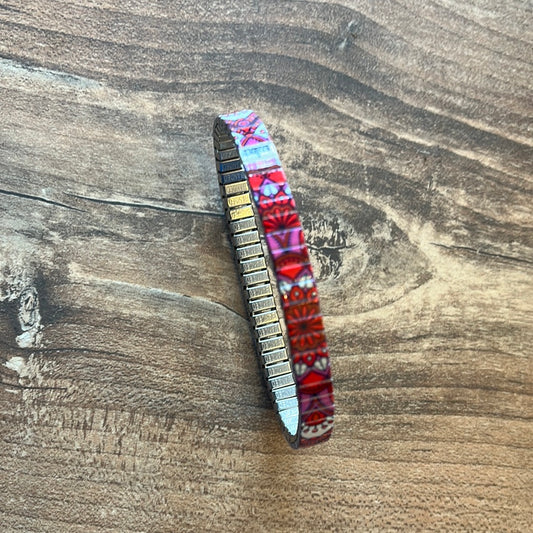 Armband, pink Mandala, 6 mm, Banded