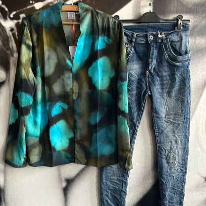 Bluse , navy aquarell, Emily van den Bergh