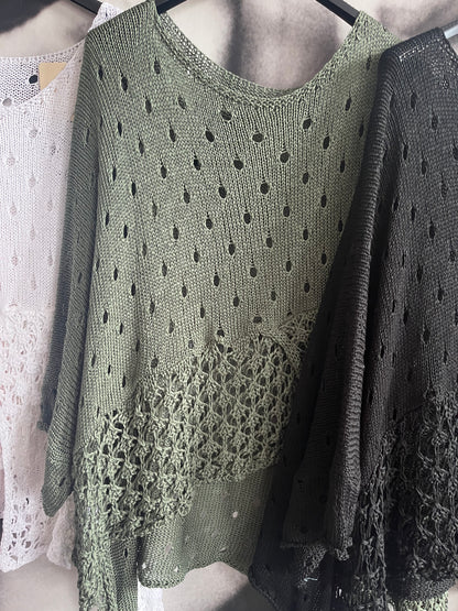 Pullover, diagonal , gestrickt