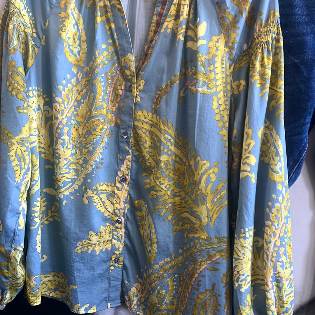 Bluse , Gold Blue , Emily van den Bergh